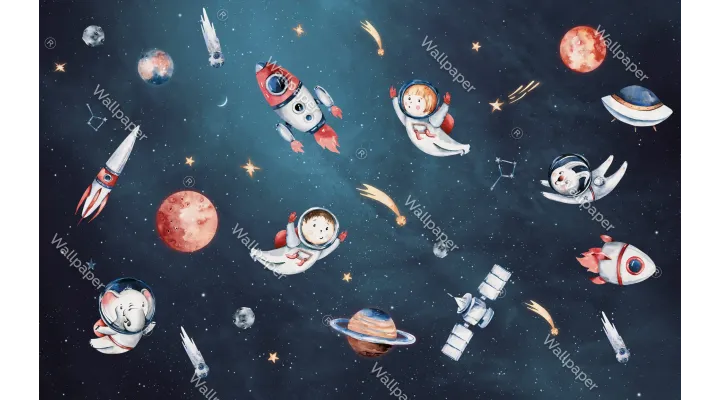 Galactic Dreams – Space Wallpaper for Kids | Art Vision Decor