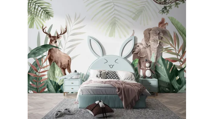 Jungle Harmony – Safari Wildlife Kids Wallpaper | Art Vision Decor