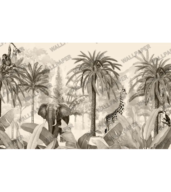 Safari Dreams – Elegant Jungle Mural Wallpaper | Art Vision Decor