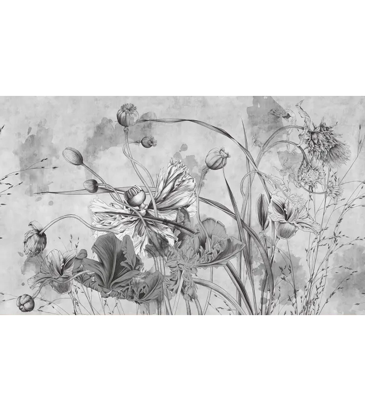 Papaver Dreams – Artistic Wallpaper with Poppies and Textured Background | ART VISION DECOR