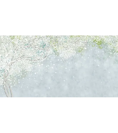 Blossom Drift – Spring Blossom Mural Wallpaper with Falling Petals