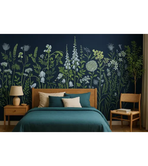 Wild Meadow 2 – Wallpaper with Botanical Illustrations of Wildflowers | ART VISION DECOR