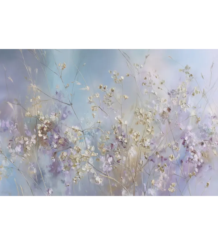 Lunaria – Pastel Dried Flower Wallpaper Mural | Art Vision Decor