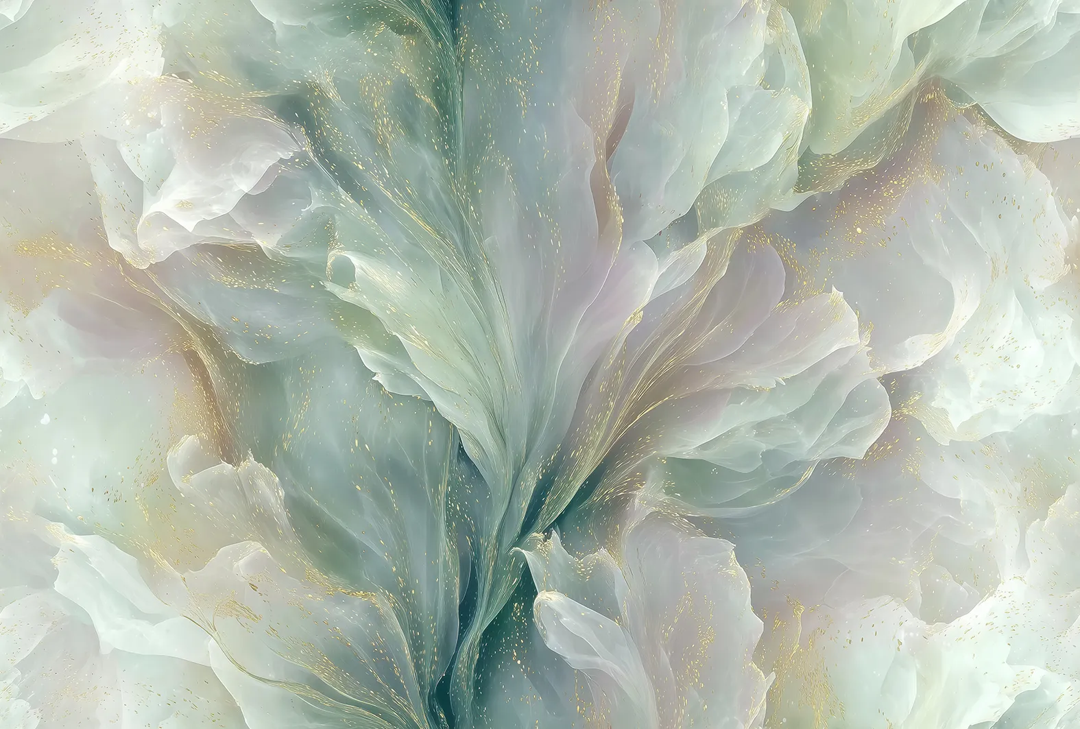 Ethereal Veil – Seamless Flowing Petal Wallpaper | Art Vision Decor