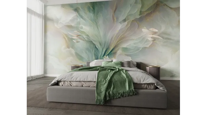 Ethereal Veil – Seamless Flowing Petal Wallpaper | Art Vision Decor