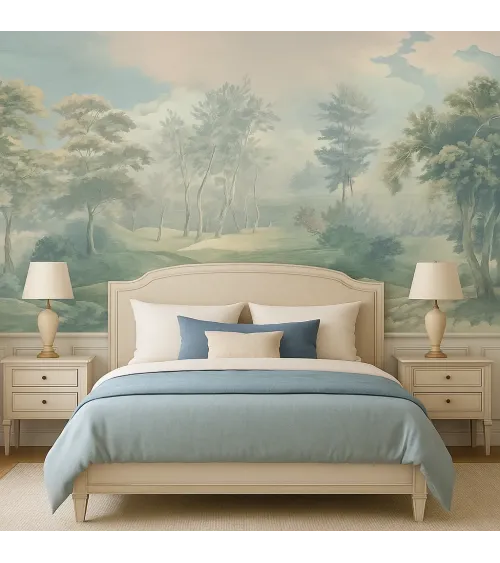 Mist Valley Daydream Seamless Wallpaper | Luxury Earth-Tone Wall Design by Art Vision Decor