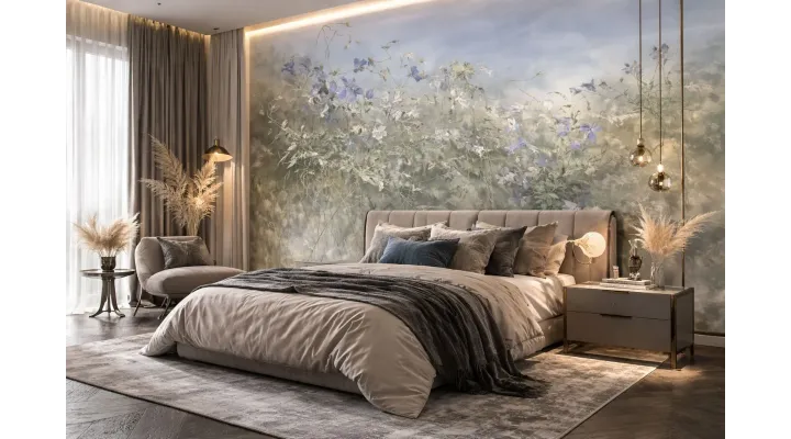 Elaris Custom Floral Wallpaper | Luxury Seamless Wall Mural  | Art Vision Decor