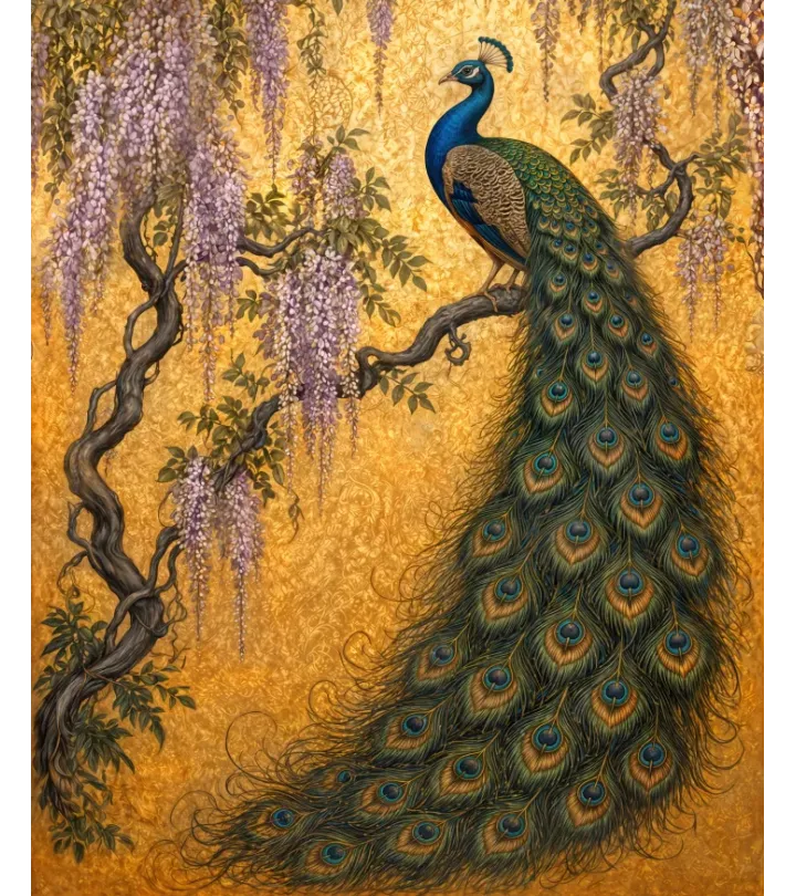 Peacock Wallpaper Mural | Luxury Indian Inspired Wall Mural | Maharanis Paradise