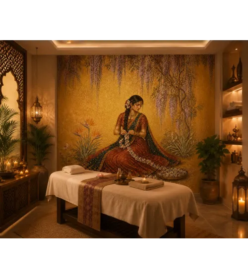 Maharani's Paradise 4 Luxury Indian Wallpaper Mural for Bedrooms Spa and Dressing Rooms