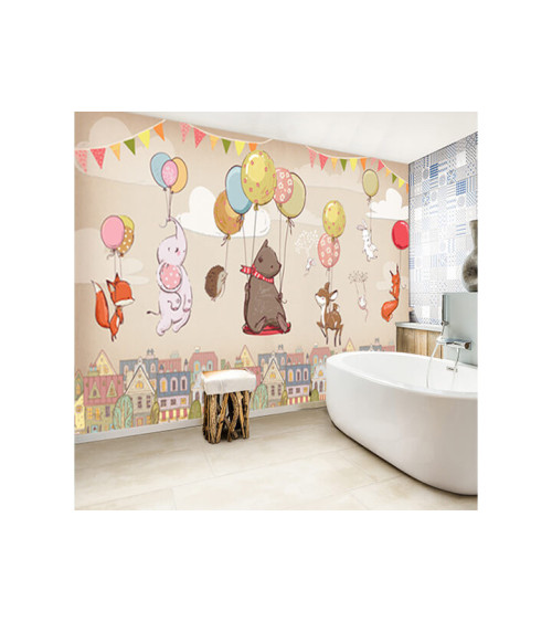 Wall Mural "Animals in balloons" buy with delivery