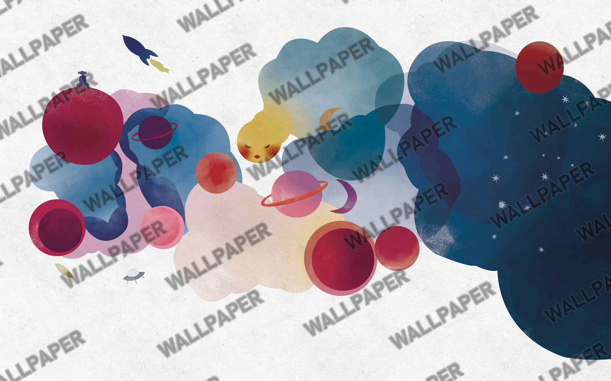 Celestial Journey – Cosmic Beauty Kids’ Wallpaper | Art Vision Decor