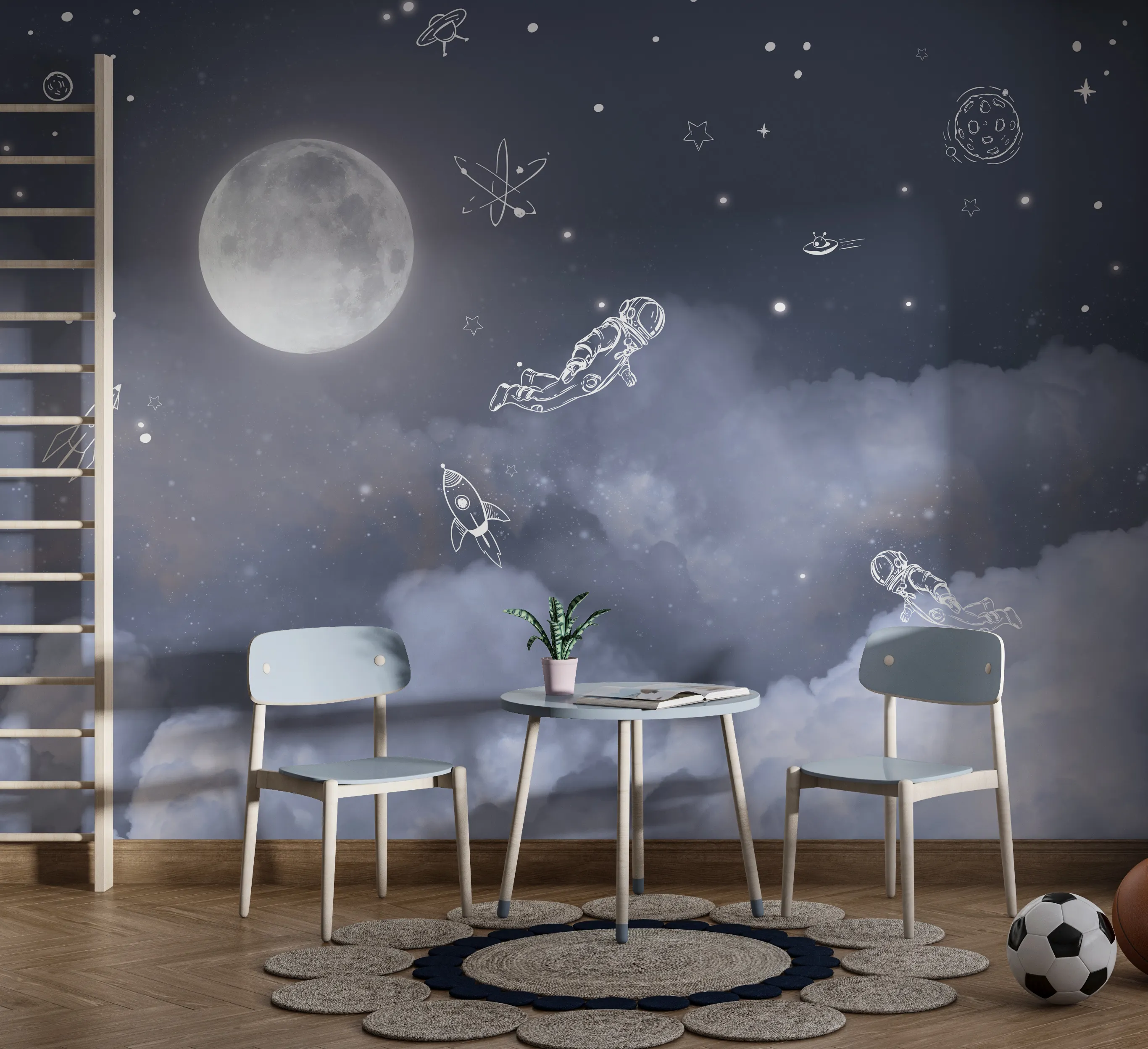 Beyond the Stars – Dreamy Space Kids’ Wallpaper | Art Vision Decor