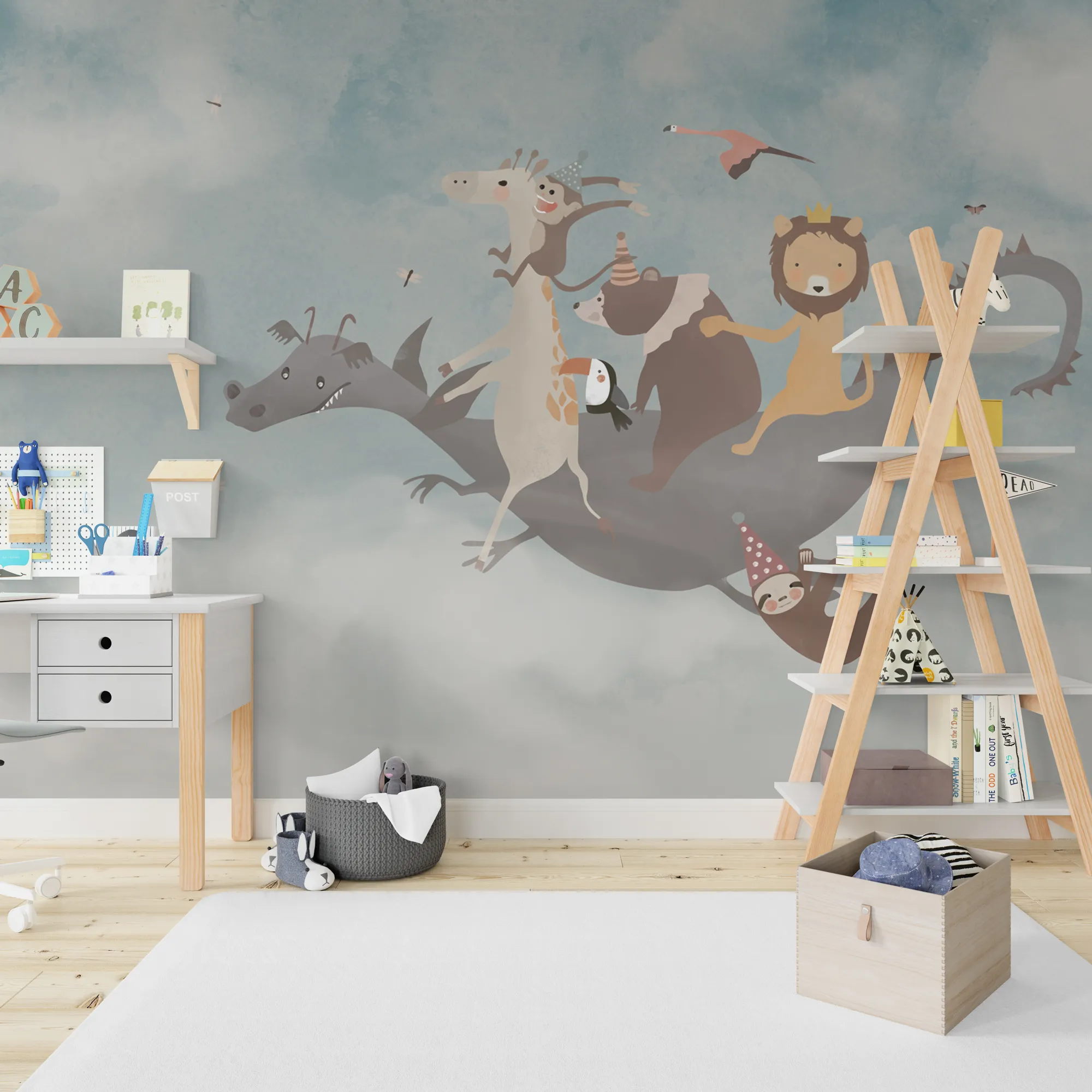 Fanny Fly – Whimsical Animal Adventure Wallpaper for Kids | Art Vision Decor