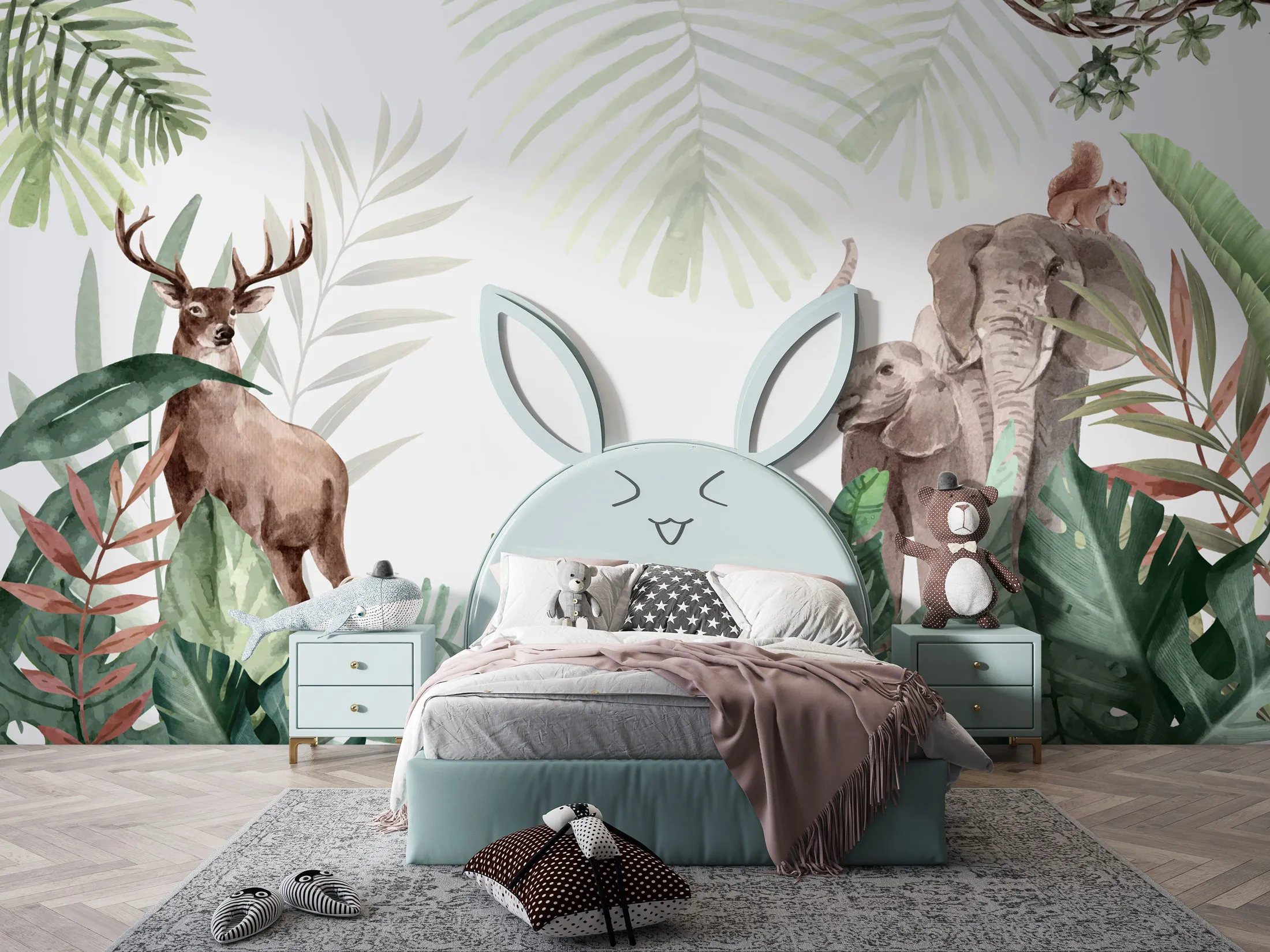 Jungle Harmony – Safari Wildlife Kids Wallpaper | Art Vision Decor