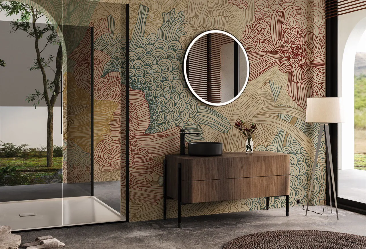 Benessere Mural Wallpaper – Natural Artistic Botanical Design