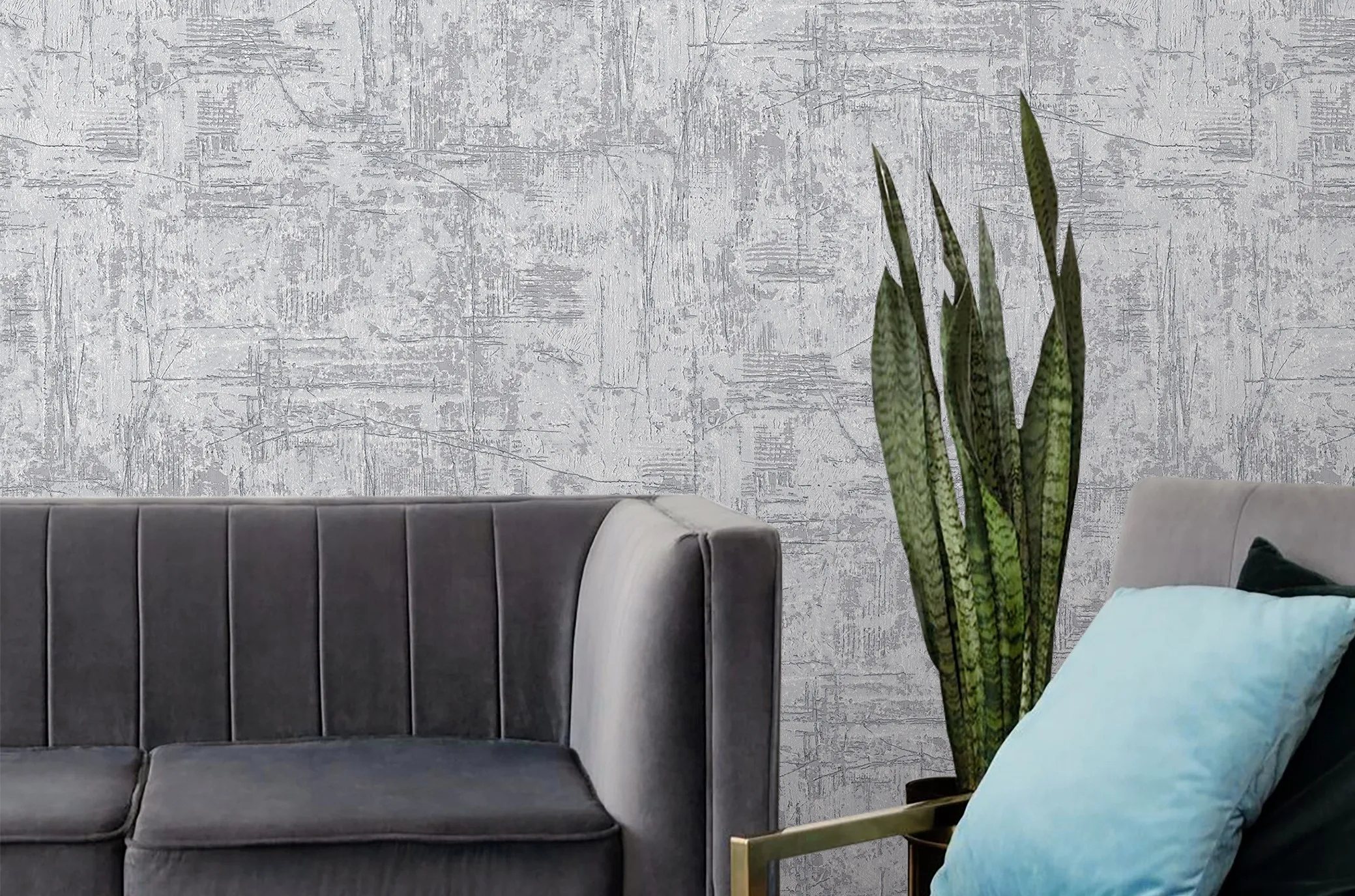 Carrera Wallpaper Collection – Modern Stone Texture for Elegant Interiors | Art Vision Decor DHS-1597-02 Gray