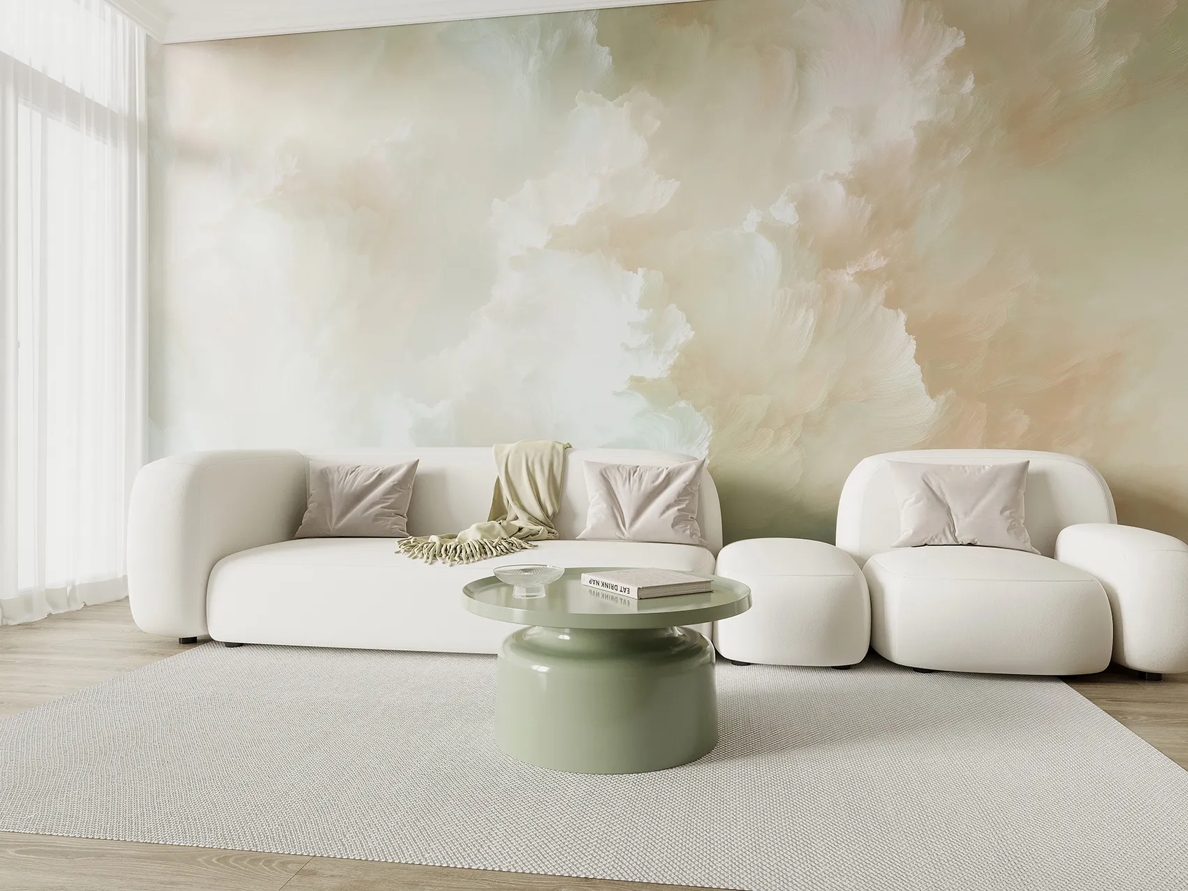 Silken Bloom – Elegant Seamless Wallpaper with Airy Floral Texture | Art Vision Decor
