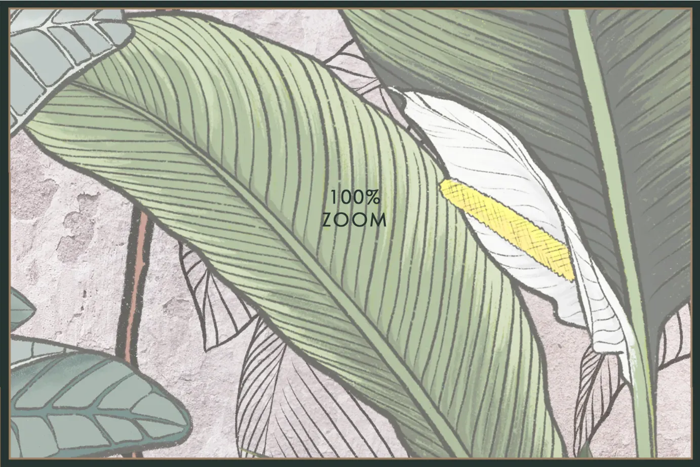 Urban Jungle — Tropical Wallpaper with Concrete Texture | Art Vision Decor