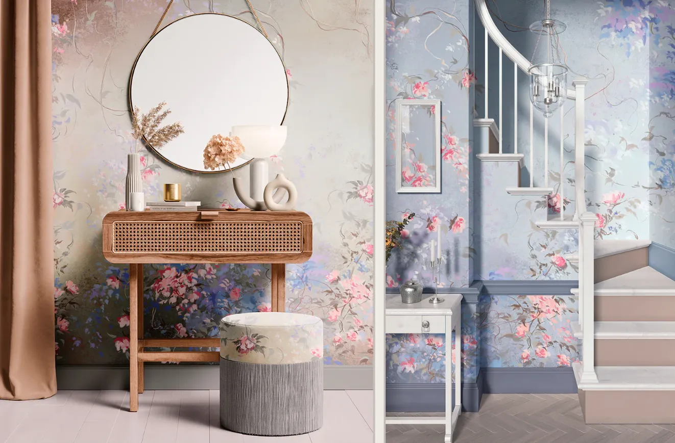 Pastel Petals – Elegant Floral Wallpaper in Soft Pastel Shades | Art Vision Decor