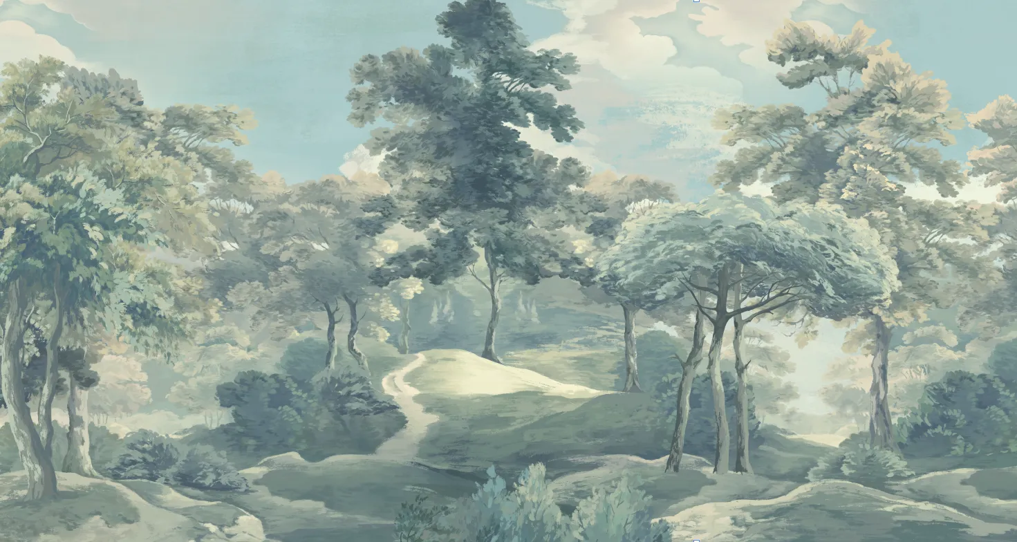 Mist Valley Daydream Seamless Wallpaper | Luxury Earth-Tone Wall Design by Art Vision Decor