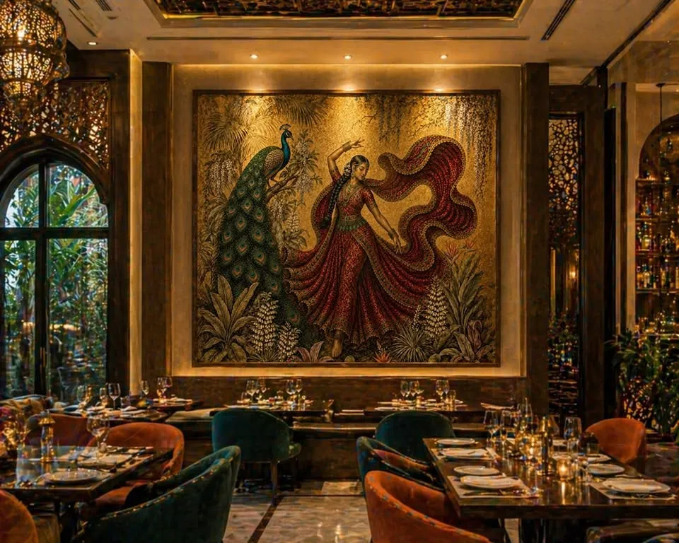 Maharani's Paradise Custom Wallpaper Mural | Luxury Peacock Wall Mural