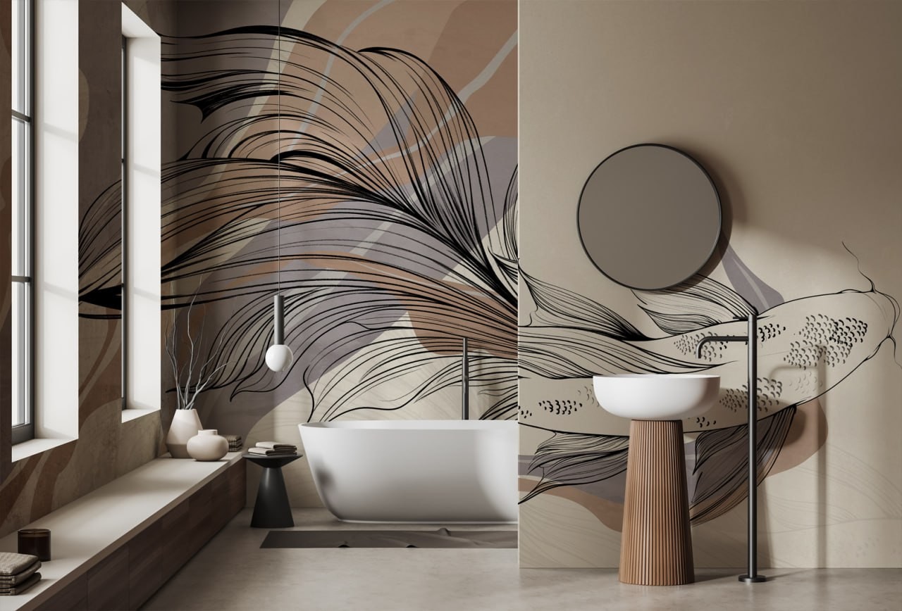 Tarrantino - Elegant Fish-Inspired Wallpaper for a Sophisticated Space | Art Vision Decor