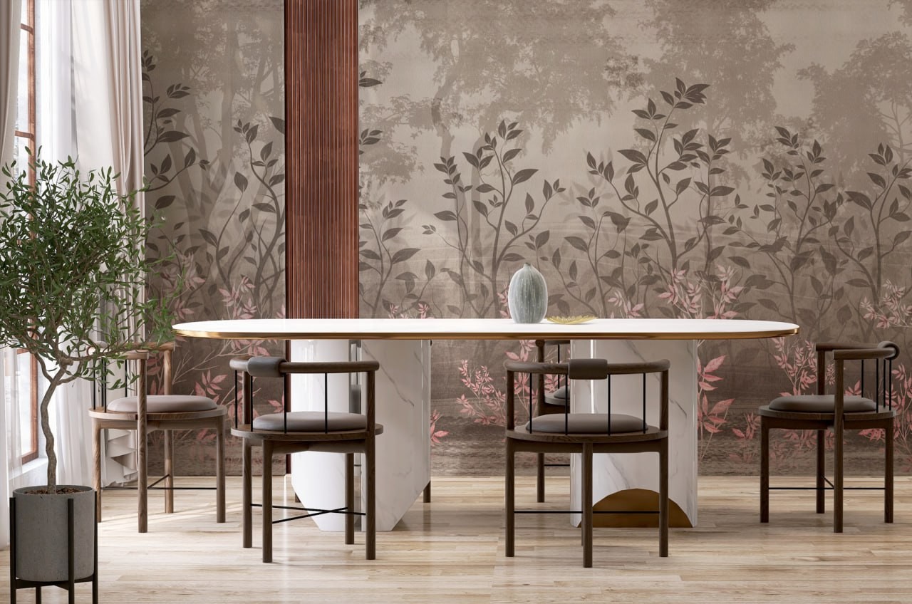 Veneto - Elegant Botanical Wallpaper for a Serene Interior | Art Vision Decor