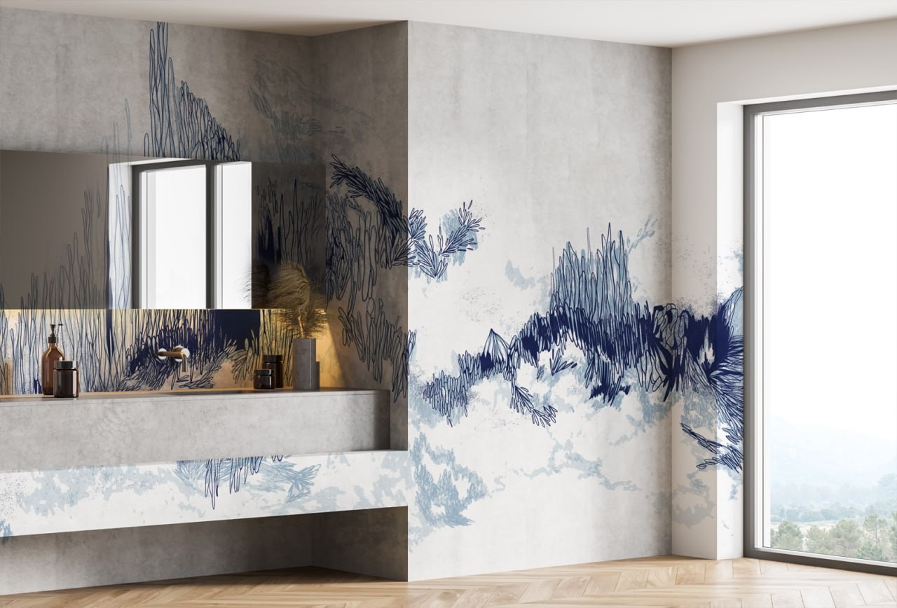 Sierra Nevada - Bold Blue Wallpaper for a Striking Accent | Art Vision Decor