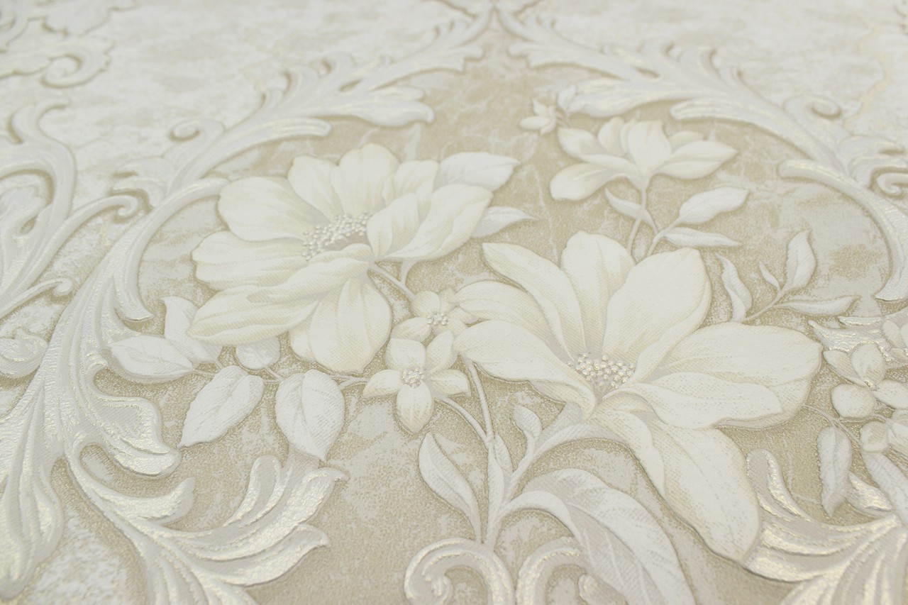 Vinyl Foam wallpaper on non-woven base Vinil Alonso DHS-1317/2 Light Beige 10,05 x 1,06 m
