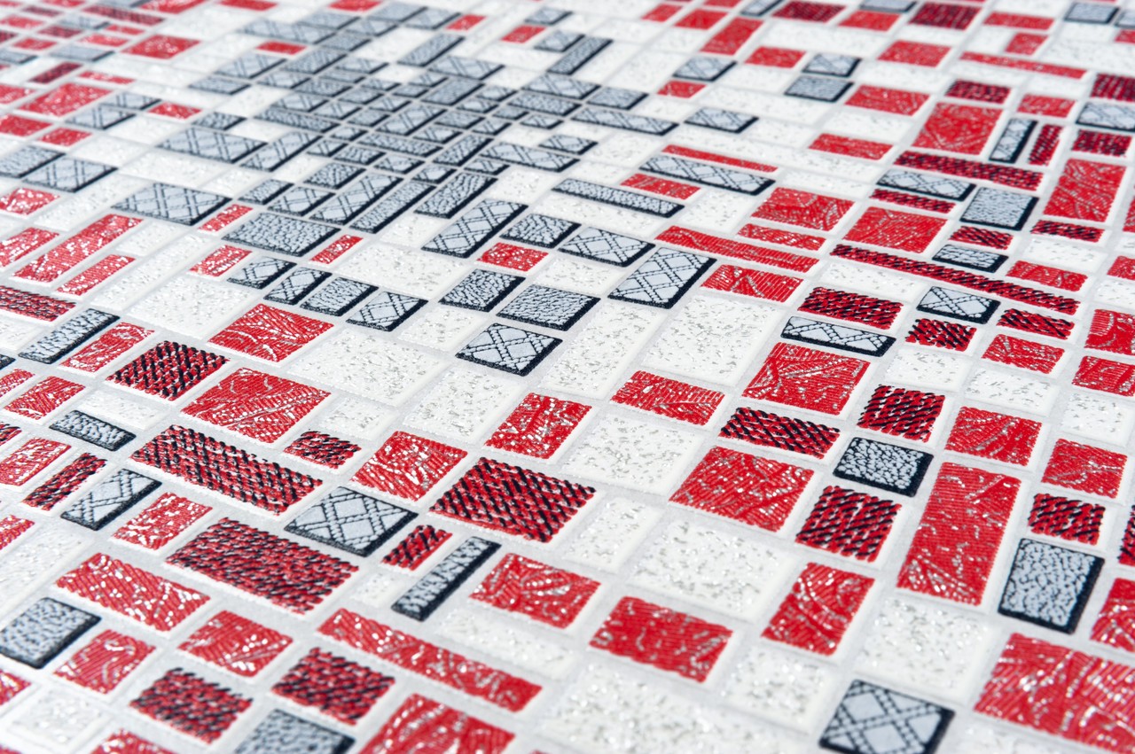 Vinyl Foam wallpaper on paper backing Vinil Django MNK 5-1059 Red Gray 10,05 x 0,53 m