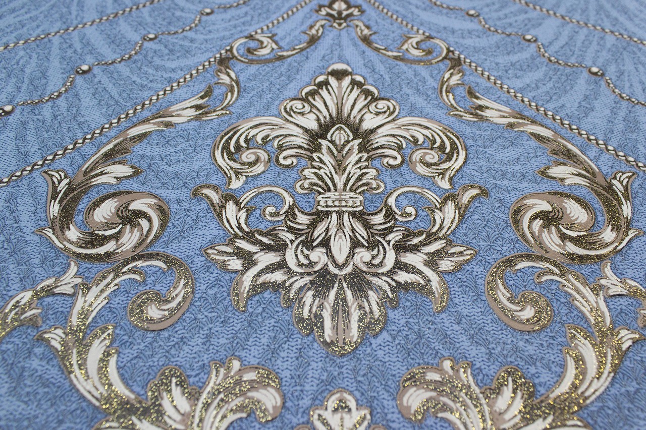 Vinyl Foam wallpaper on non-woven base Vinil Lankaran  DHS-1416/5 Blue 10,05 x 1,06 m