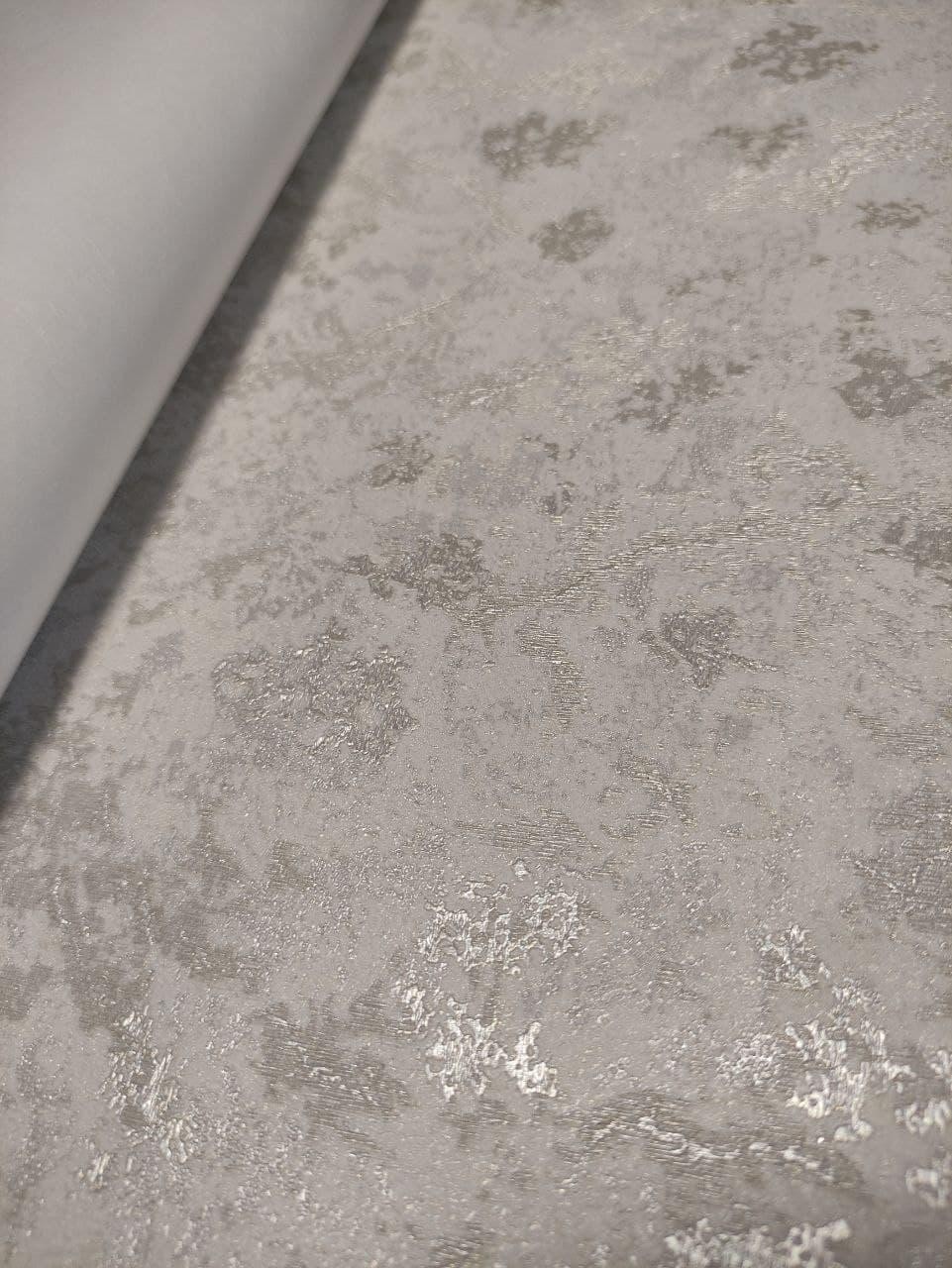 Hot Embossed wallpaper on Non-Woven Base Vinil Sofi SHT8-1210 Silver-Olive 10,05 x 1,06 m