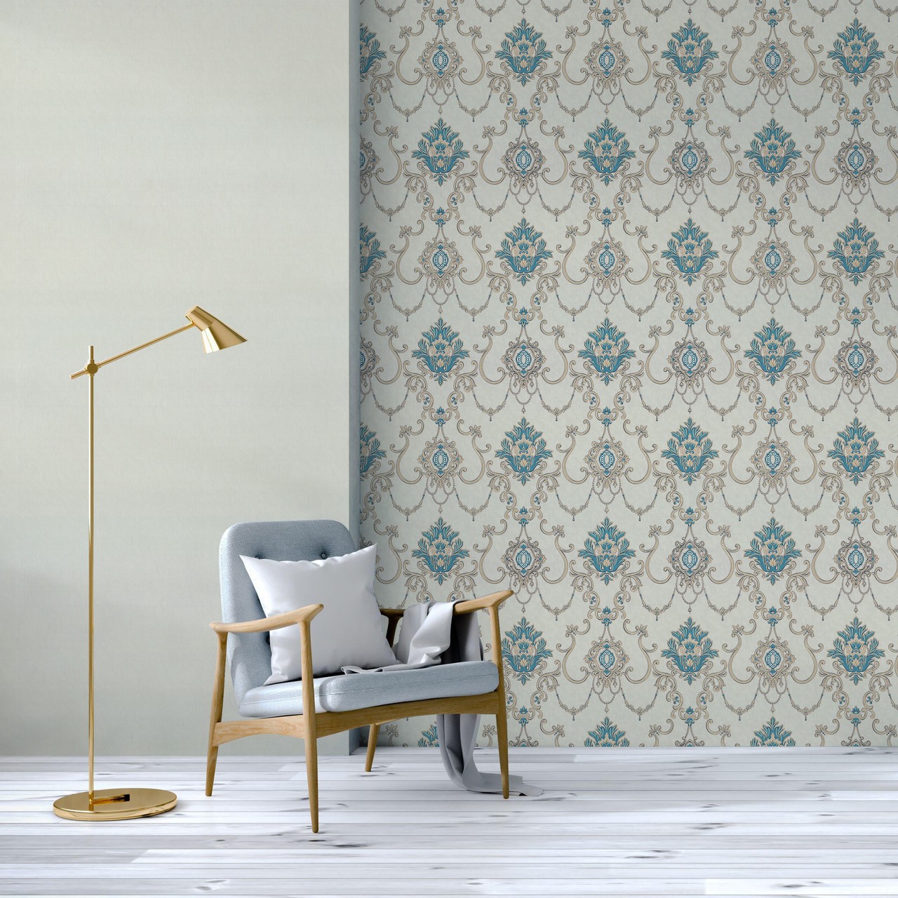 Vinyl Foam wallpaper on non-woven base Vinil Zan DHV-1249/4 Mocha 10,05 x 1,06 m