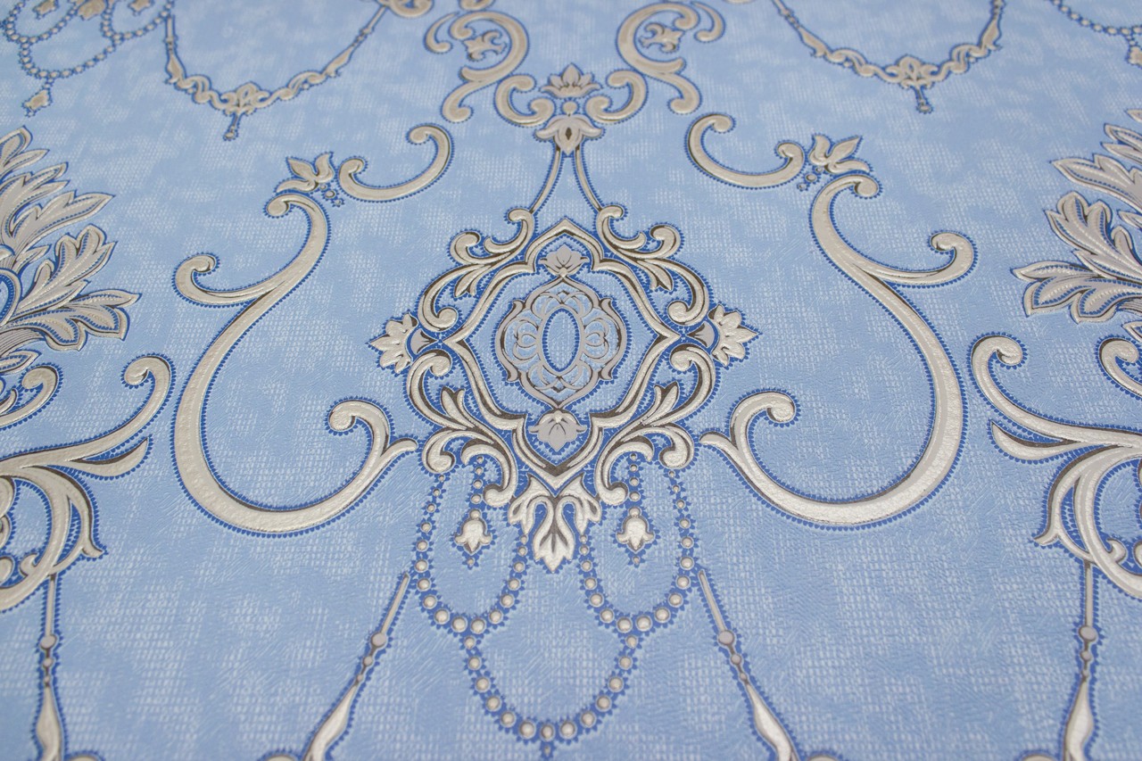 Vinyl Foam wallpaper on non-woven base Vinil Zan DHV-1249/6 Light Blue 10,05 x 1,06 m