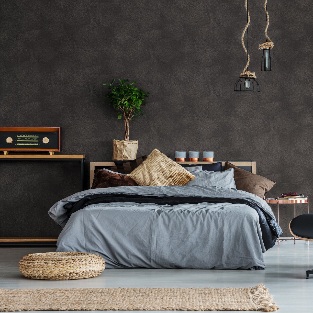 Hot Embossed wallpaper on Non-Woven Base Vinil Puma SHT 2-1467 Light-Gray 10,05 x 1,06 m