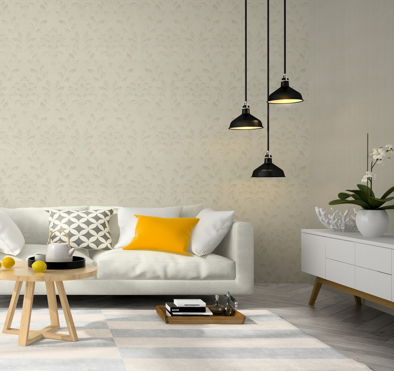 Hot Embossed wallpaper on Non-Woven Base Vinil Rima TFSH 1-1435 Light-Gray 10,05 x 1,06 m