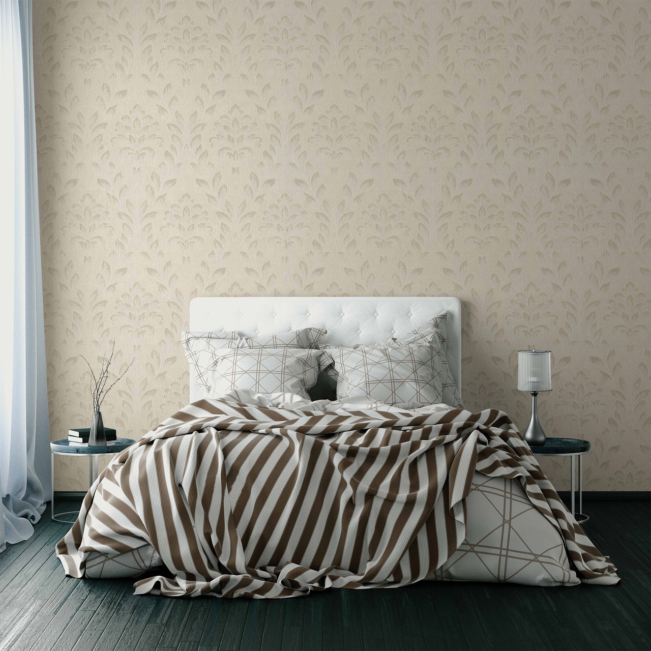 Hot Embossed wallpaper on Non-Woven Base Vinil Rima TFSH 4-1435 Gray 10,05 x 1,06 m