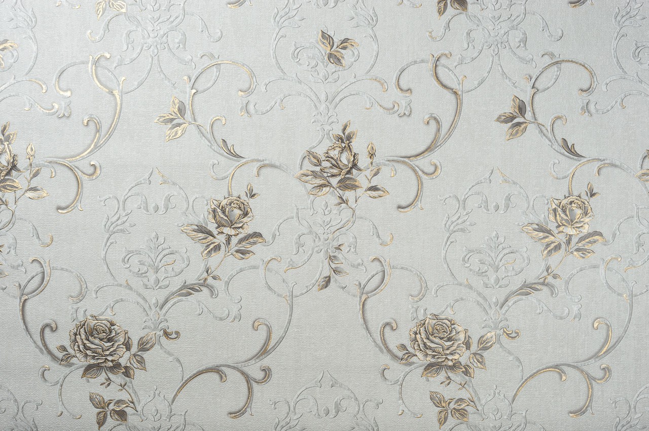 Vinyl Foam wallpaper on non-woven base Vinil Donna  DHS-1460/3 Light-Gray 10,05 x 1,06 m