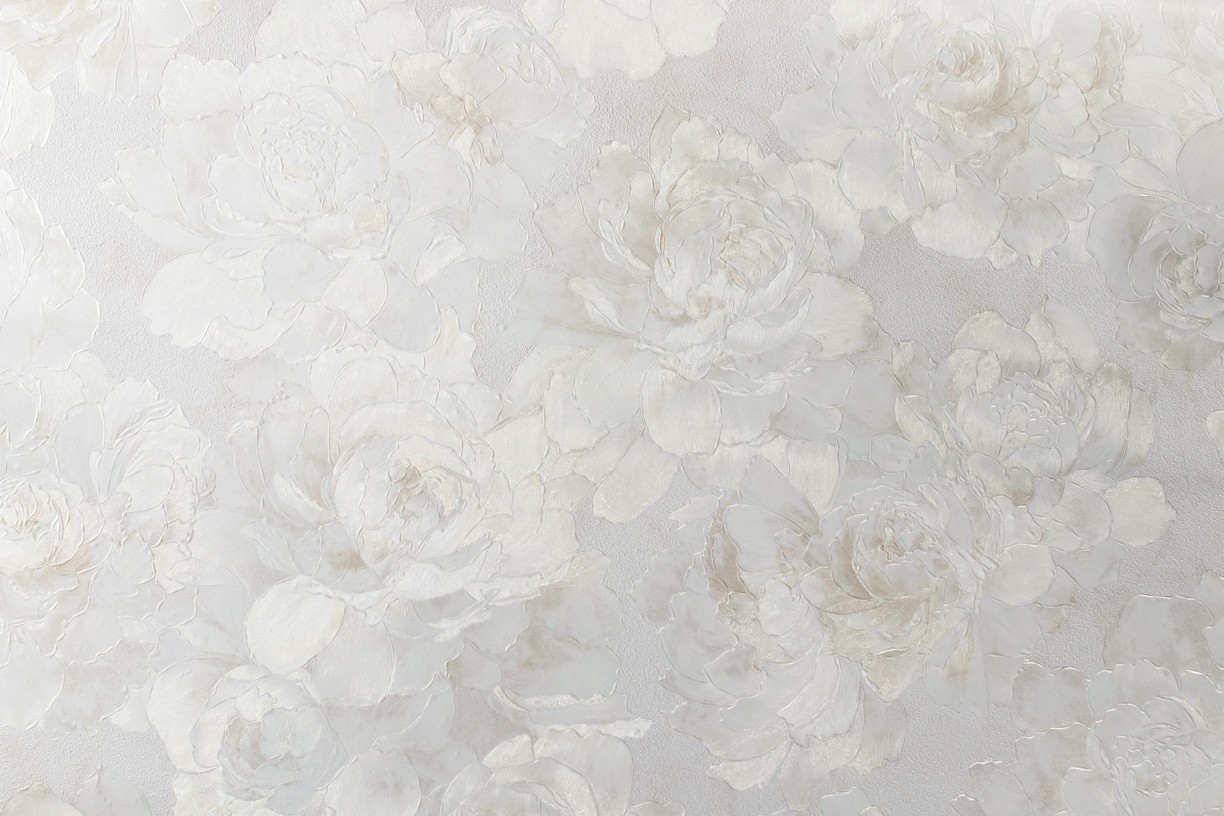 Hot Embossed wallpaper on Non-Woven Base Vinil Norwood VIP 1-1240 White 10,05 x 1,06 m