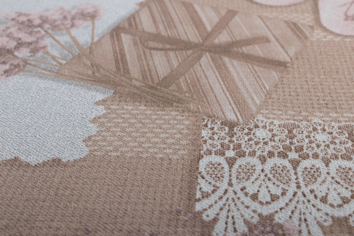 Hot Embossed wallpaper on Non-Woven Base Vinil Lavender SHT 5-1532 Beige 10,05 x 1,06 m