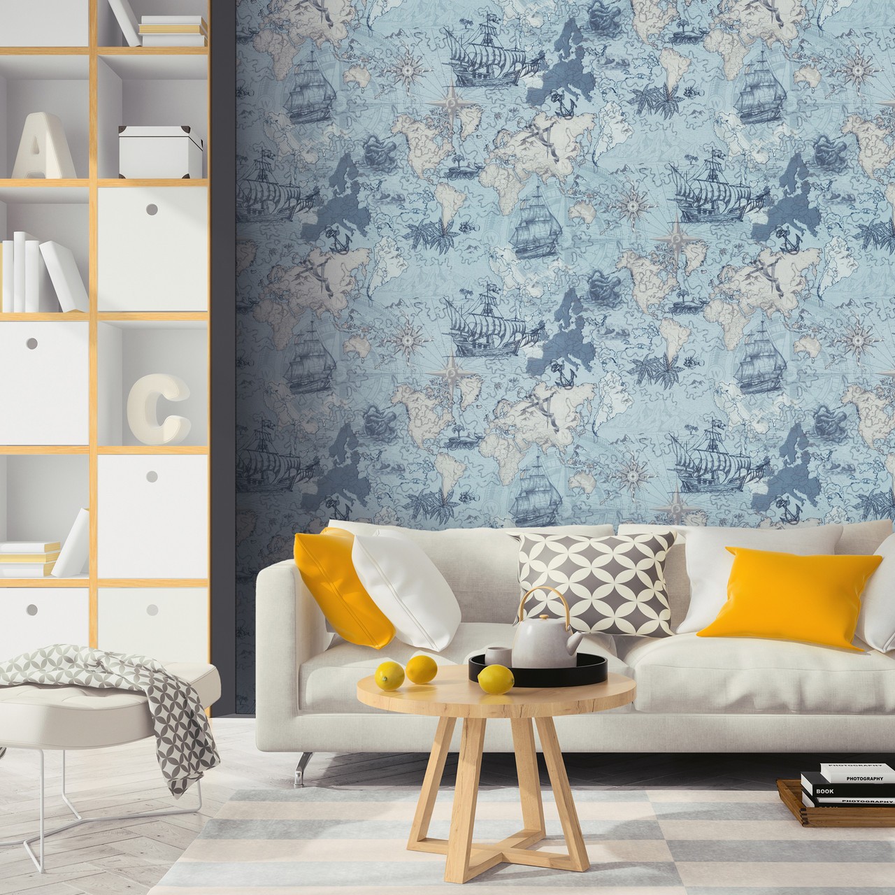 Hot Embossed wallpaper on Non-Woven Base Vinil Odyssey SHT 1-1539 Light-Gray 10,05 x 1,06 m