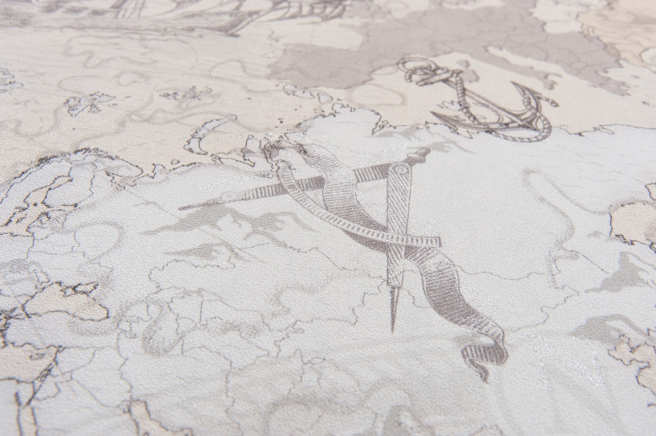 Hot Embossed wallpaper on Non-Woven Base Vinil Odyssey SHT 4-1539 Beige 10,05 x 1,06 m