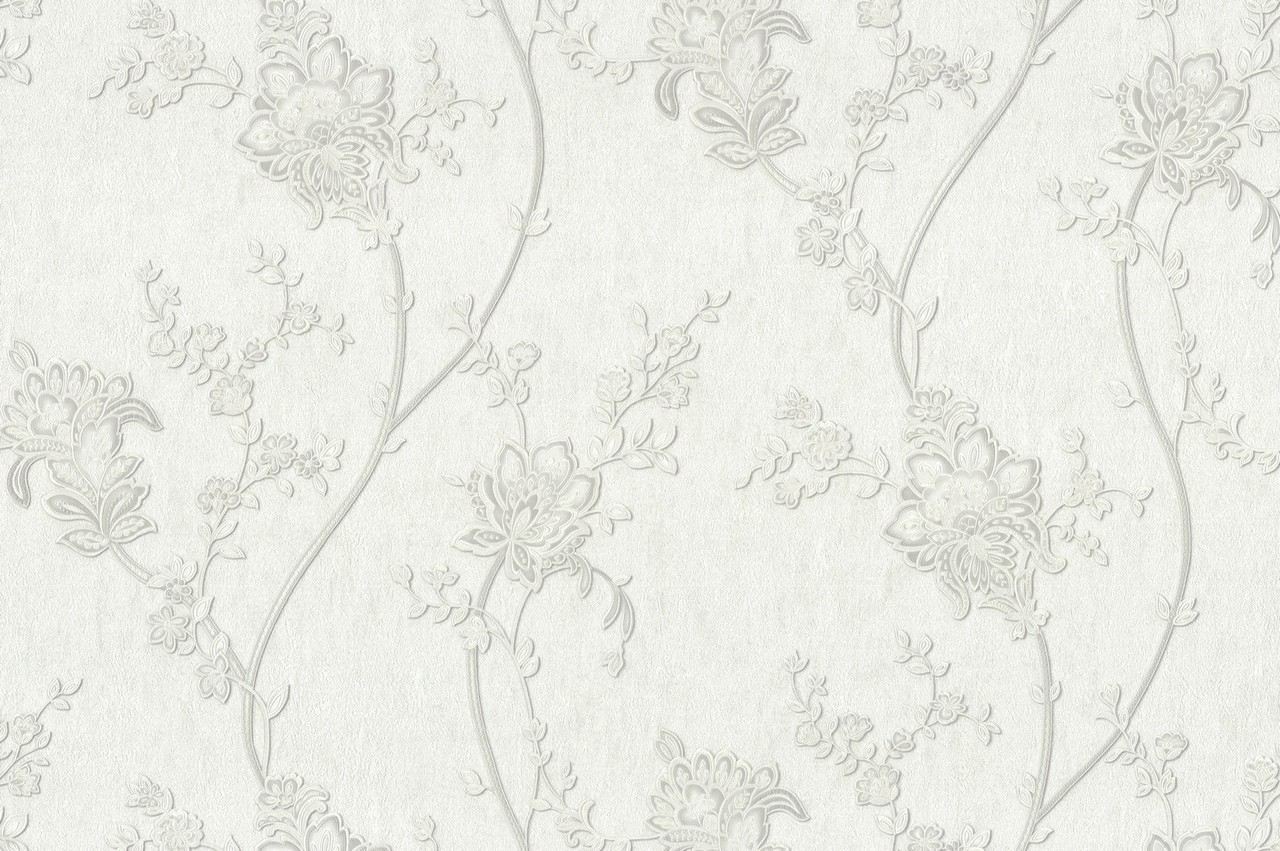 Hot Embossed wallpaper on Non-Woven Base Vinil Alanya PVIP 1-1572 White 10,05 x 1,06 m