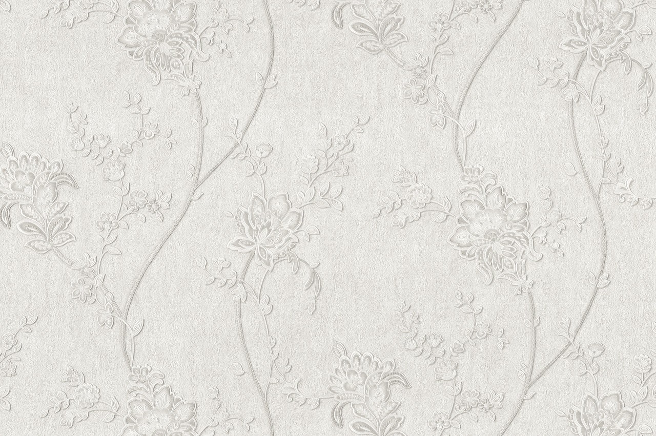 Hot Embossed wallpaper on Non-Woven Base Vinil Alanya PVIP 2-1572 White 10,05 x 1,06 m