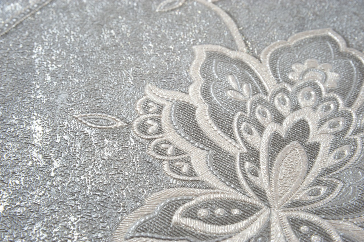 Hot Embossed wallpaper on Non-Woven Base Vinil Alanya PVIP 7-1572 Gray-Brown 10,05 x 1,06 m