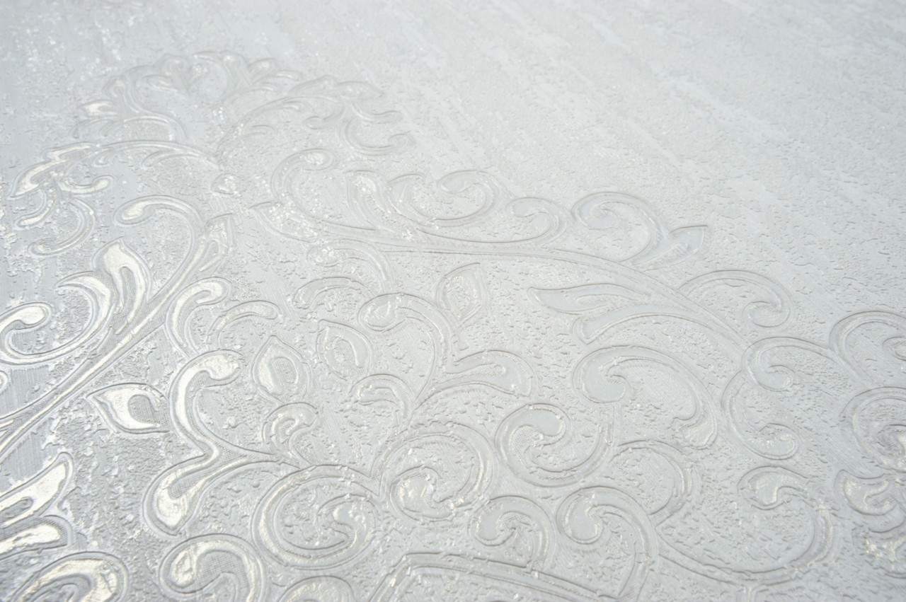 Hot Embossed wallpaper on Non-Woven Base Vinil Irene TFSH 2-1436 White 10,05 x 1,06 m