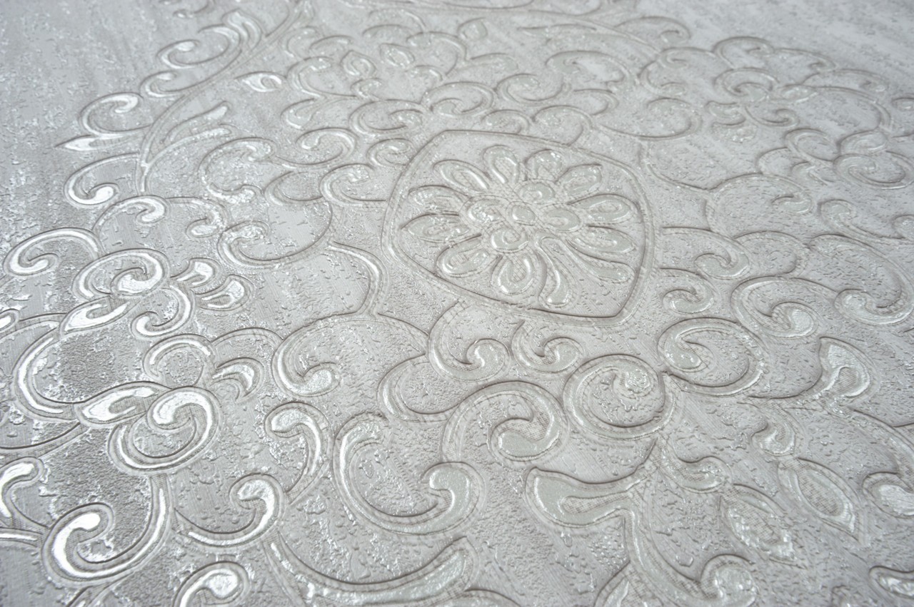 Hot Embossed wallpaper on Non-Woven Base Vinil Irene TFSH 3-1436 Light-Gray 10,05 x 1,06 m