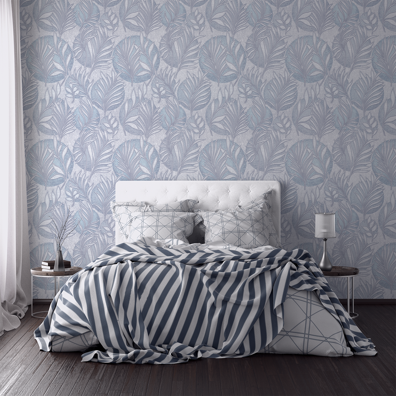 Vinyl Foam wallpaper on non-woven base Vinil Fern DHV-1591/4 Brown 10,05 x 1,06 m