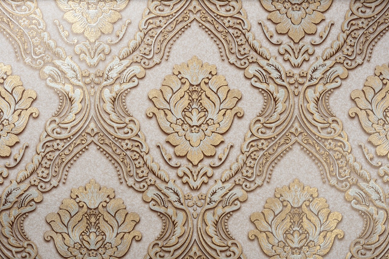 Vinyl Foam wallpaper on non-woven base Vinil CHARLOTTE KFV 1-1621 Beige-Gold-Silver 10,05 x 0,53 m Beige-Gold-Silver