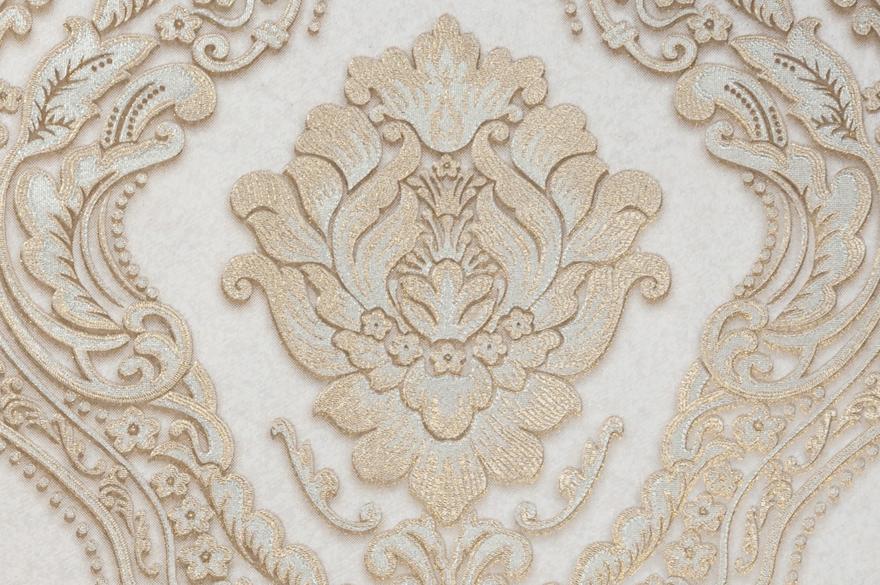 Vinyl Foam wallpaper on non-woven base Vinil CHARLOTTE KFV 2-1621 Pearl-Golg-Silver 10,05 x 0,53 m